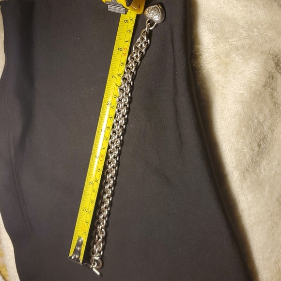 Sterling Silver necklace with diamonds  heart charm - Picture 13 of 16